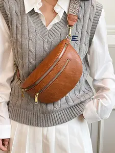 Fashion Women's Waist Bag, Luxury Leather Crossbody Shoulder Bag, Elegant Girls' Handbag, Stylish Accessory for Daily Use