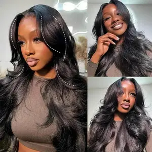 ISEE M-Cap Face-Framing Layered Cut Body Wave 9x6 Wear Go Glueless Wig With Curtain Bangs Pre Bleached Mini Knots Pre-Cut HD Lace Wig Vacation Hair #Summervibes#ISEECrochetNewArrivals