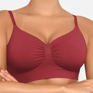 FeelinGirl #live1 Women's Wireless Bra Comfort up to 44DD No Padding No Underwire Unlined Cami Bra Seamless Sports Bra for Everyday Wear Breathable and Stretchy Springtok