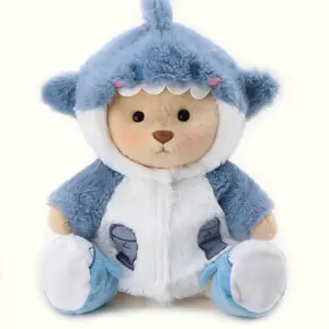 Getahug Fluffy Shark Bear Handmade Jointed Teddy Bear Gift - Plush Toy, Infinity Plushie, Holiday Gift & Valentine's Day Gift, Weighted Stuffed Animal Soft Stuffed Animal  grateful kids gifts