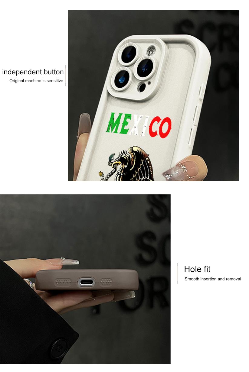 Mexico Letter Eagle Ethnic Totem Phone Case, Vintage Latin Culture Print Cover for iPhone 17 Air 16 Pro Max 15 14 Plus 13 12 11 Plus XR XS Samsung Galaxy S26 Ultra S25 Ultra S24 S23 S22, Shockproof Durable Protective Case, Unisex Cultural Cover for All, S