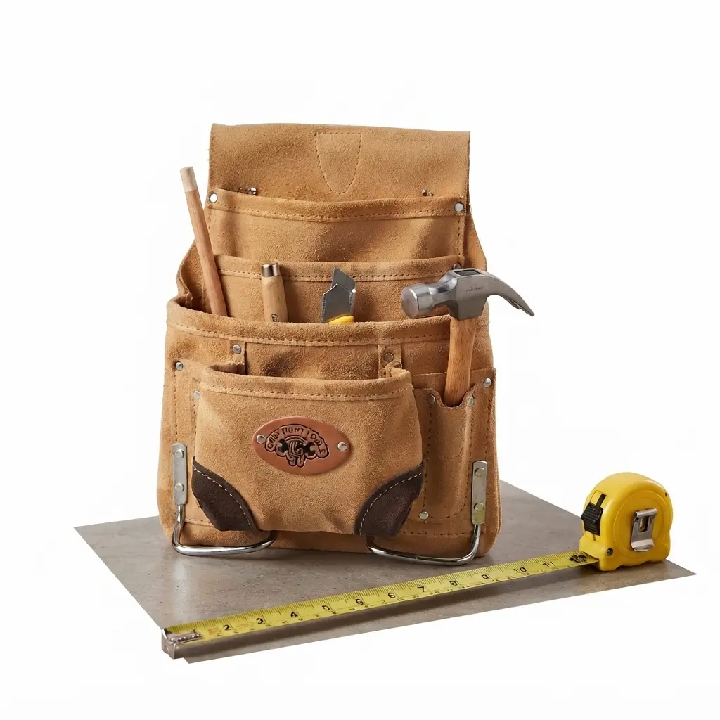 Right Tool Professional Leather Tool Organizing Bag Apron for Construction, 10-Pocket Durable Storage Essential Workwear Collection
