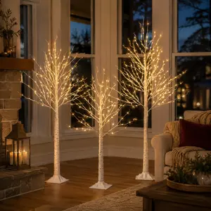 4-foot/5-foot/6-foot LED Birch Tree Lights, Artificial Birch Floor Lamp, Ideal for Home Weddings, Birthdays, Parties, Holidays, Anniversaries, and Seasonal Decorations (Christmas, Thanksgiving, Halloween)
