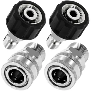 High Pressure Car Wash Adapter Set, Stainless Steel Car Wash Adapter, Car Wash Accessories for Car Washing & Maintenance