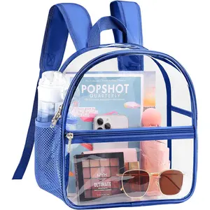 Mossio Clear PVC Mini Backpack Stadium Approved, Backpack with Adjustable Strap for Concert, Beach, Work, Travel & Sporting