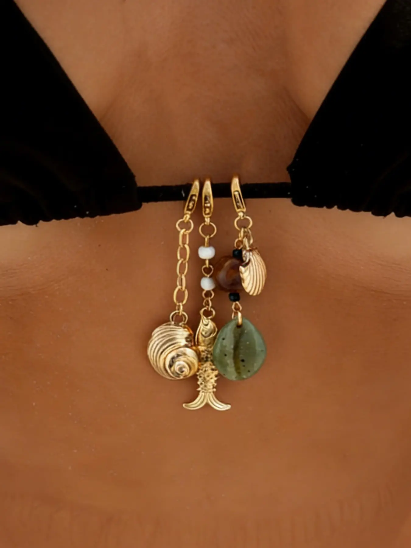 3-Piece Summer Beach Bikini Charms, Seashell/fish/shell Pendants, Vintage Design, Perfect Gift for Girlfriend/bff Beach Accessories, Elegant Shell Pendants