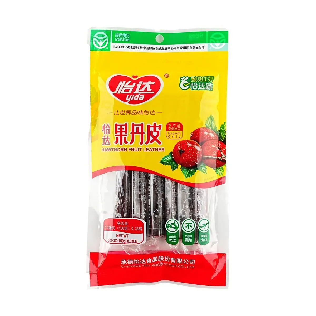 YIDA Fruit Leather Rolls - Sweet & Tangy Hawthorn Snack, 150g YIDA Fruit Leather Rolls - Sweet & Tangy Hawthorn Snack, 150g