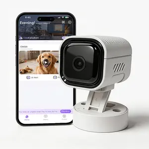 ZYGNATEK 1080P Mini Wireless Indoor Security Camera for Home, Office - AI Motion Detection, Auto Night Vision, 2-Way Audio, Local & Cloud Storage (No SD Card)