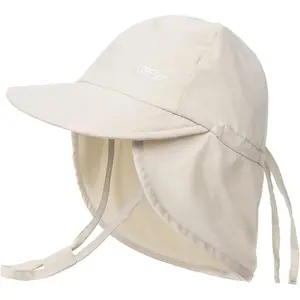 KHB43 Baby Sun Hat with Neck Flap UPF 50+ Adjustable Baby Boys Girls Summer Beach Hat for Traveling Swim Hat
