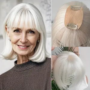 NEW Arrivals Hot Sell Natural Human Hair Toppers for Women, Availin 8 to 14 Inches, Featuring 3D Bangs Designed for Thinning Hair, Hair Extension For Women, Hair Extension Clip In, Hair Extension Clip On, Hair Extension Clipin