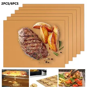 Copper Grill Mats for Outdoor Grill – Heavy-Duty, Non-Stick BBQ Grilling Mat & Baking Mats, Reusable, Easy-Clean for Gas, Charcoal, Electric Grills