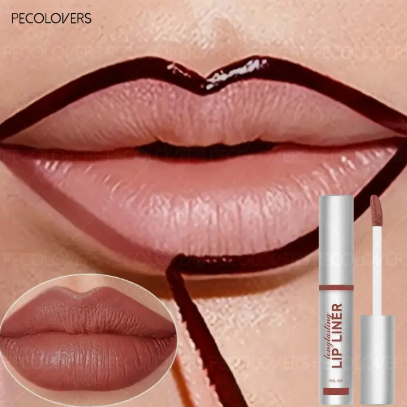 Peel Off Long-Lasting Waterproof Lip Gloss - Easy-To-Tear Lip Liner Moisturizing And Gentle Formula, Glossy, High Color, Easy to Apply, Suitable for All Light Beige Types, Moisturize, Cosmetic Lip Liner Makeup Lipliner Removable Liner Lip Liner Singles