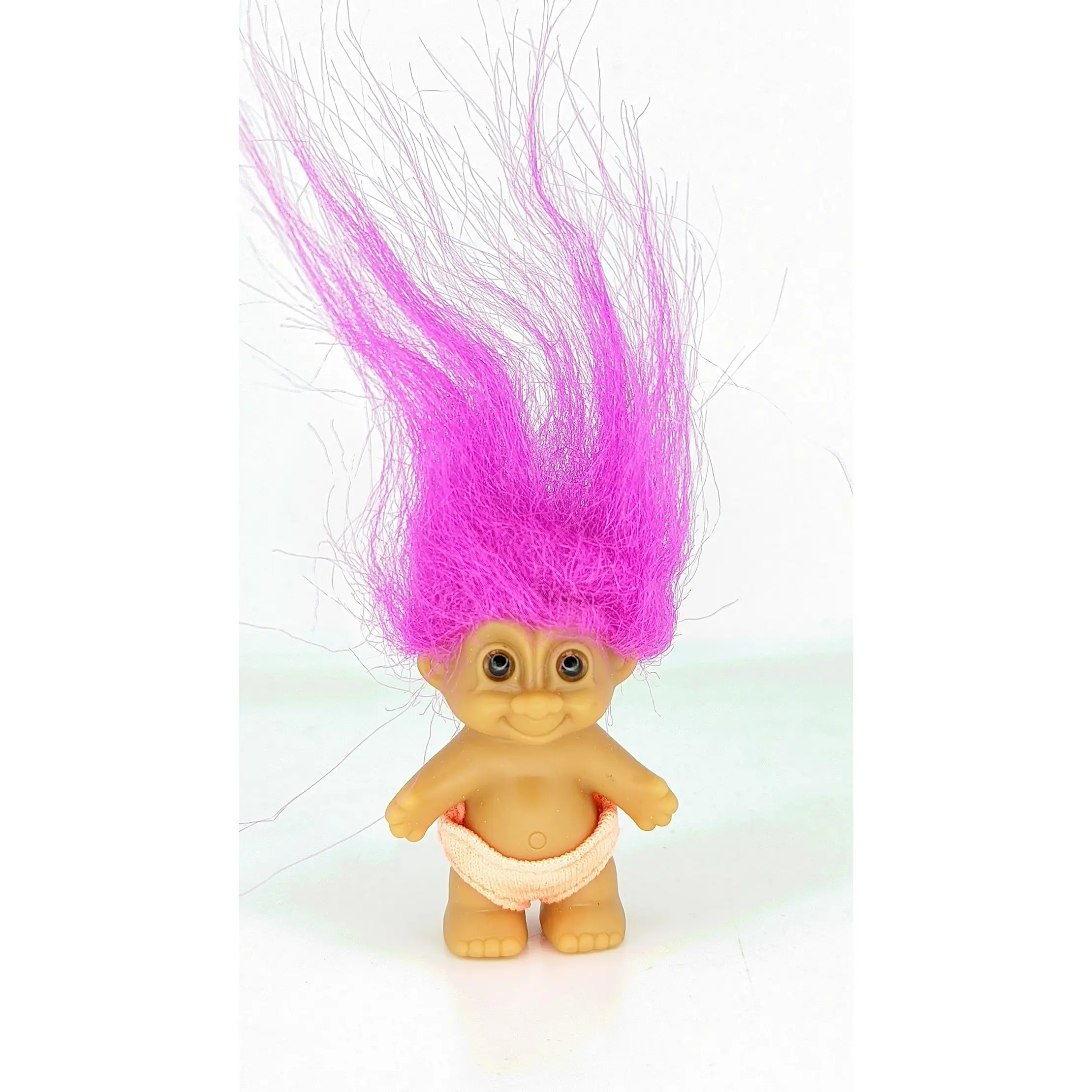 Troll Doll Orange Hair Reto Vintage Old 2 inch Bingo Good Luck elf Pixie