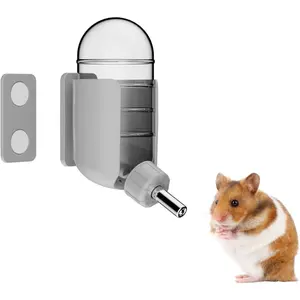 Hamster Water Bottle with Magnetic Holder Freestanding Water Bottle for Glass Tanks Suitable for Syrian Dwarf Hamsters Gerbils Mice Rats Degus Grey 4 oz Magnetic-Mounted