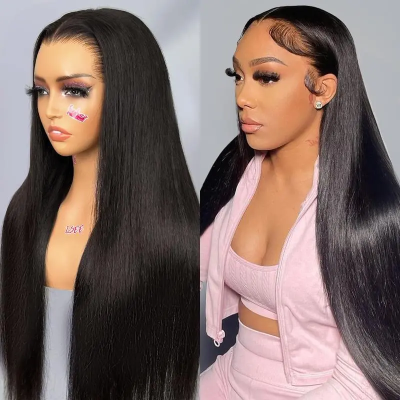 ISEE HAIR Glueless Straight Virgin 13x6 HD Full Lace Frontal Wig - Pre-Cut, Pre-Plucked Natural Hairline, Unisex Dome Cap with Invisible Strings, Wear-and-Go Glueless Straight Hair (#ISEECrochetNewArrivals #SummerVibes),summerwins