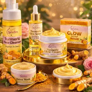 Turmeric face  GLOW BUNDLE All Skin Types           Bright & Glow  | Dark Spots | Acne | Hyperpigmentation | Turmeric Skincare Set | Even Tone | Hydrating Glow
