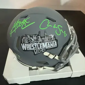 WWE Signed Mini Helmet! Signed by Chelsea Green and Matt Cardona aka Zach Ryder. Husband and Wife dual signed. VERY Limited Edition numbered 3/5!!! Fanatics Certified Authentic