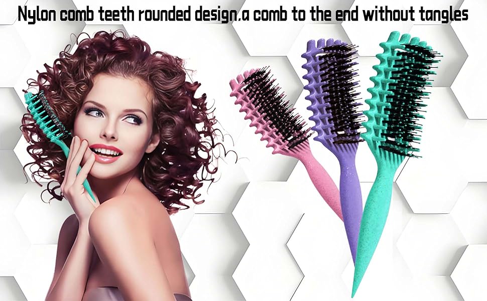 Curly Hair Brush Candybrush Curl Defining Brush for Detangling Shaping and Defining Curls for Women, Men, Wet & Dry Hair (Black)