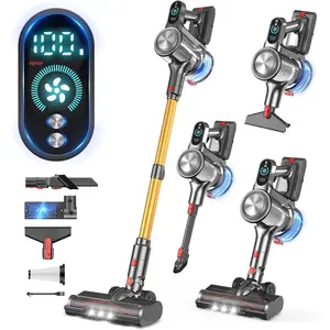 A40 Cordless Vacuum Cleaner 450W 40Kpa Suction 45Mins Runtime LED Display Tangle Reminder V-Shaped Brush for Hardwood Floors & Carpets