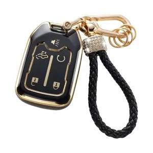 Fashion Car Key Case, Car Key Protector with Keychain, Car Key Holder, Key Case Cover for 2019 2022 Chevrolet Silverado GMC Sierra 1500 2500HD 3500HD, Car Accessories