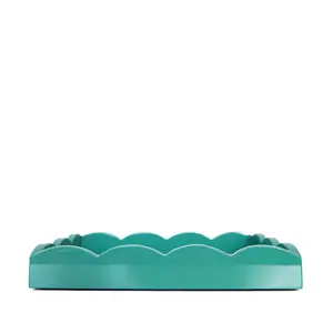 Rectangular Scallop Tray in Turquois