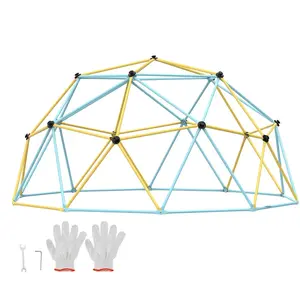 【Summervibes】VEVOR Climbing Dome, Jungle Gym Supports 750LBS and Easy Assembly, 10FT Geometric Dome Climber Play Center for Kids 3 to 10 Years Old,with Climbing Grip, Outdoor Backyard Play Equipment for Kids