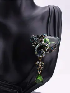 Rhinestone Pendant Brooch, Fashionable Boutique Jewelry Decorative Pin, Drop Set Pins, Suitable for Women To Wear At Parties and Banquets, Jewellery