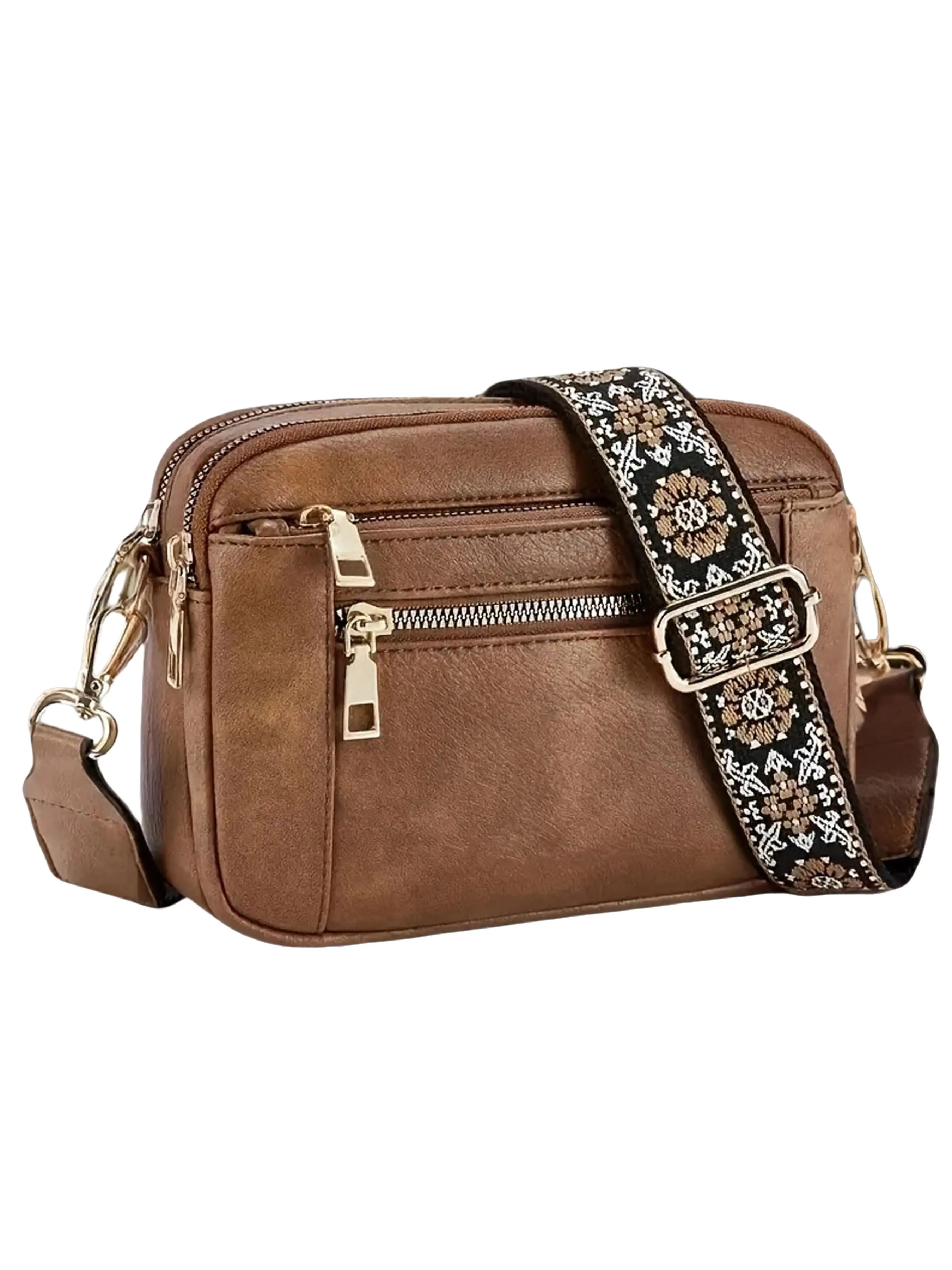 Bohemian Crossbody Purse for Women, Casual Trendy Purses, Small Crossbody Bags Boho Style Crossbody Trendy Vegan PU Leather with Adjustable Shoulder Strap, Vintage Design, Lightweight & Spacious, Perfect for Daily Use, Casual Crossbody Bags