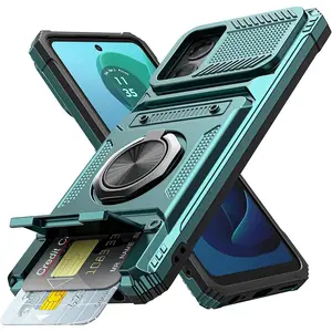 Shockproof Phone Case with Card Slot, Phone Protective Cover, Shockproof TPU Cover, Shockproof Protector, Phone Accessory Compatible with Motorola Moto G 5G 2025, Moto G Play 2025, Moto G Power 2025, Protection