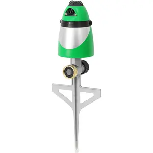 RESTMO Unique Design 2-Pattern Pulsating Sprinkler with Zinc Alloy Spike Base, Heavy Duty Lawn Sprinkler for Garden, Plants, Flower Beds & Large Yard Watering, Adjustable Tabs for Flexible Coverage