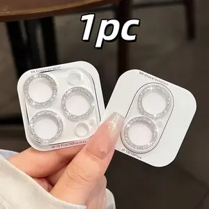 1-Piece - All-in-One Silver Glitter Mobile Phone Lens Protector - Suitable for iPhone 17/16/15/14/13/12/11 Full Coverage Lens Protector - Easy to Install, Beautiful and Scratch-Resistant, Cellphone Accessories