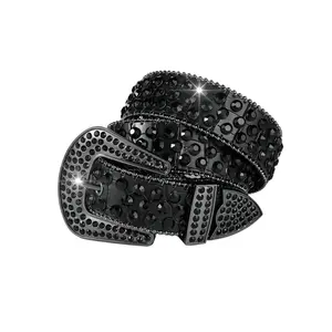 Rhinestone Decorated Punk Style Belt for Women Men Trendy All-match Exquisite Rhinestone Buckle Belt Perfect for Birthday Girlfriend Gift