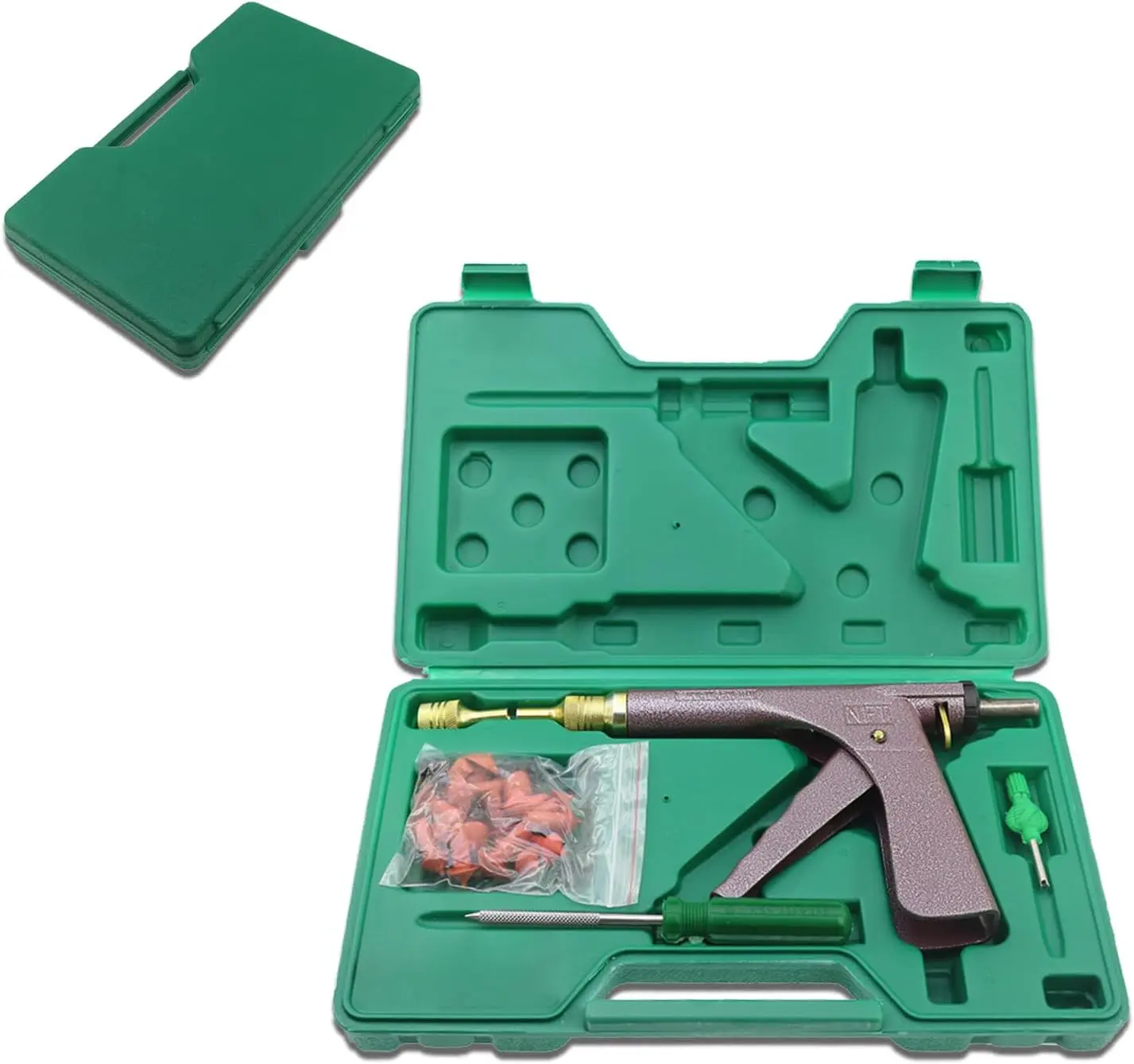 Tubeless Tyre Repair Kit Tire Gun Puncture Valve Removal Tools with Mushroom Plugs for Truck, RV, Jeep, ATV, Tractor,Trailer ect
