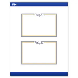 Avery Printable Rectangle Postcards, Gold & Navy Border with Florals, 4" x 6", Matte White Rectangle Postcards, Laser/Inkjet, 20ct, Great for Postcards