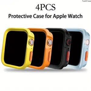 TuckClasp 2026 NEW Set of 4 Sturdy Cases Designed for Compatibility with Various for Apple Watch Sizes Including 46Mm, 42Mm, 40Mm, 41Mm, 44Mm, And 45Mm, Suitable for Models 10 Through 4 And SE, Made from Durable And Flexible TPU Material for Shock