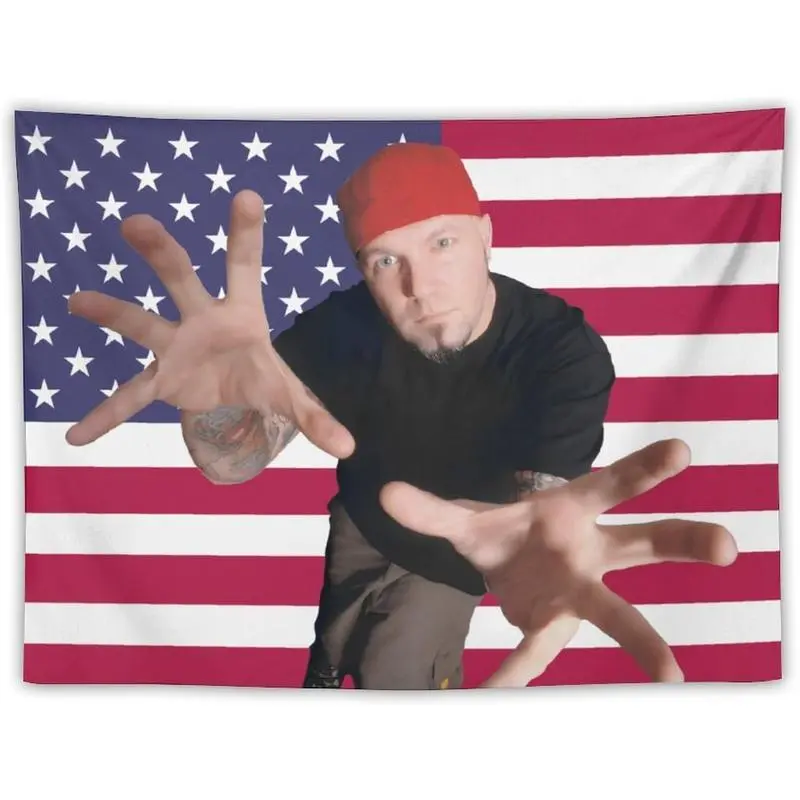 Limp Nu Metal Bizkit Tapestries, 90's Vintage Graphic Posters, Retro Aesthetic Wall Hanging, Funny Flag Banner for Home Decor 30"x40" Print Peach