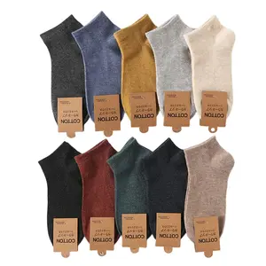 10 Pairs Mens Low Cut Boat Socks Absorb Sweat Casual Cotton Ankle Socks Hosiery