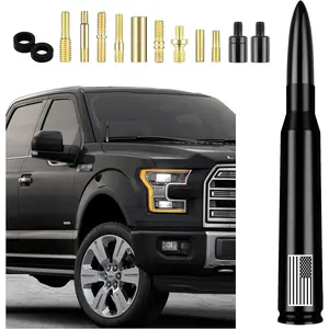 American Flag Car Bullet Antenna,Truck Exterior Decoration Accessories[New Upgrade Flag Design] Car Antenna Replacement for Car SUV Truck Most Auto Cars Antenna Accessories (Black)