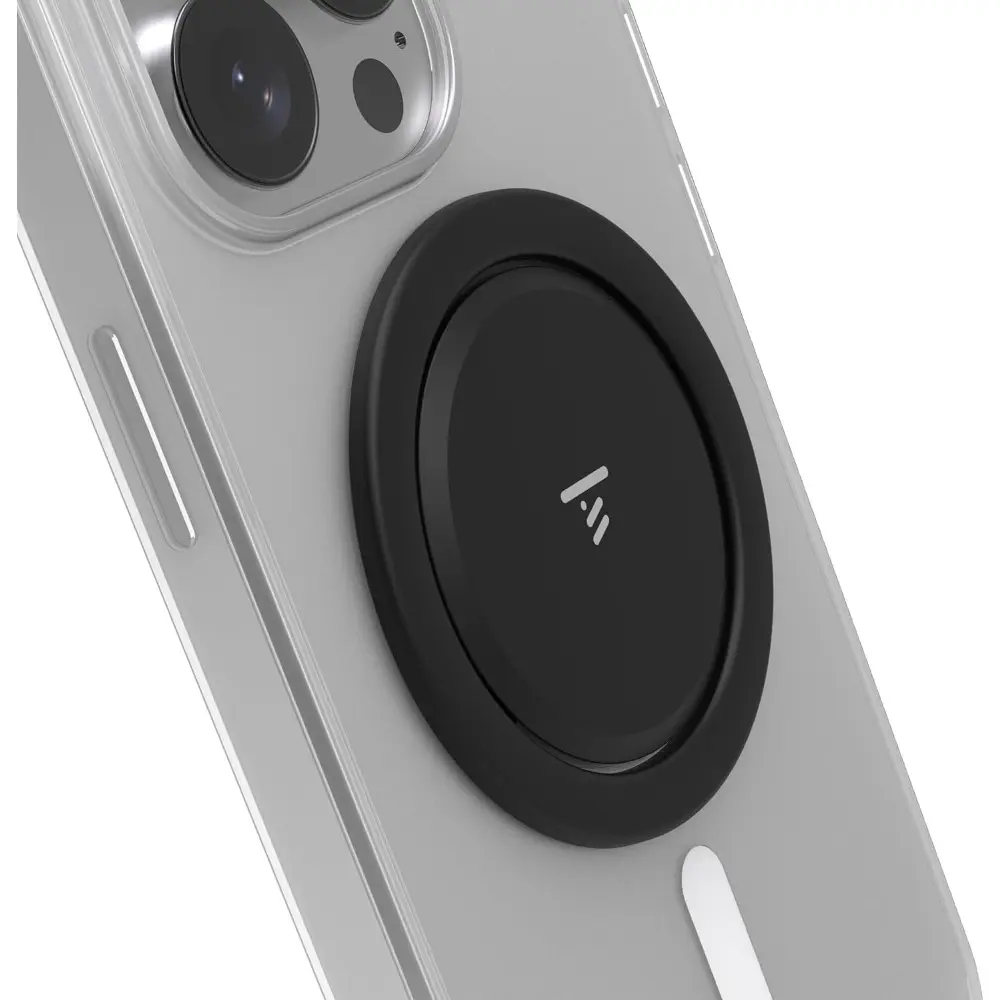 SUNDAY MIRTH Ultra-Thin Magnetic MagSafe Smartphone Grip Stick, Silicone Mobile Accessory - 10x Expandable, 1-Hand Open, Landscape Stand, Space-Grade Metal Alloy, Removable for Wireless Charging, Half-Thickness, Fidget-Friendly, Jet Black, Accessories