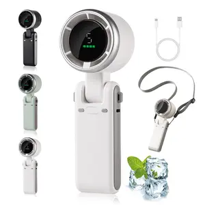 Handheld Portable Turbo Mini Fan with 3600mAhRechargeable Battery, LED Display, 180 Foldable 3 in 1 PersonalFan with 5 Speeds for Travel, Outdoor, Home turbo fan