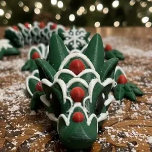 12" Gingerbread Dragon 3D Printed Decoration for Christmas, Ideal for Whimsical Decor Floor Standing Ornament Decorative Flower Ornaments Gift