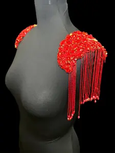 Cali Red Shoulders Rhinestone Applique