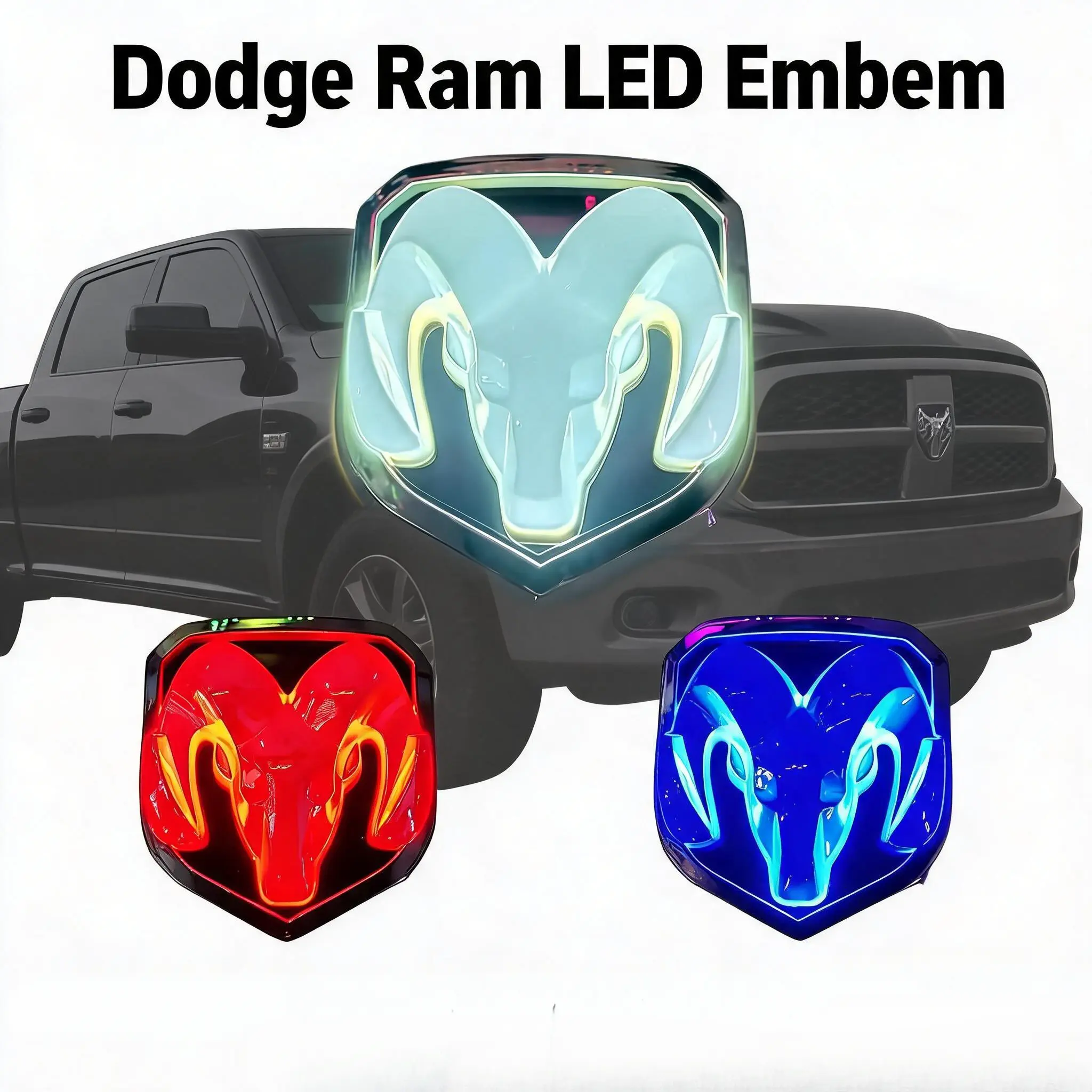 LED car badge |   Suitable for Dodge |   5D illuminated front/rear badge lights |   IP67 waterproof |   Easy to plug and play installation