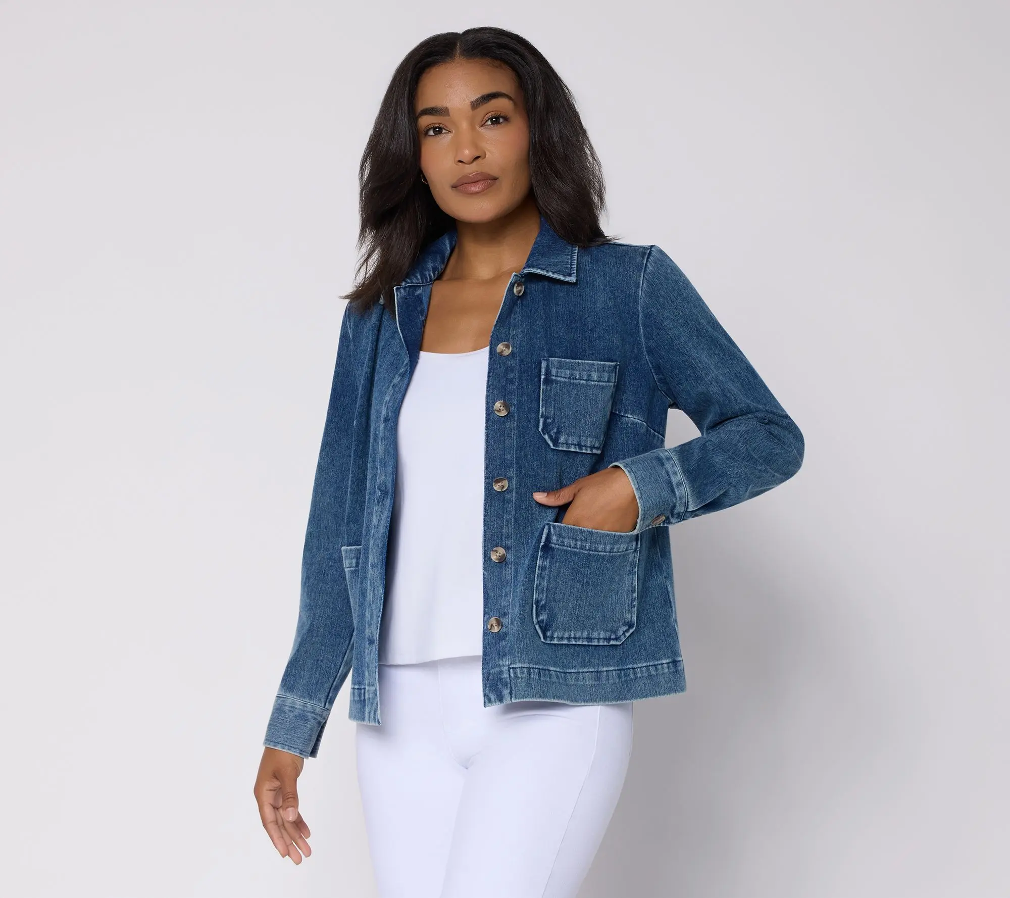Belle Boho by Kim Gravel Horizon Denim Vintage Washed Jacket
