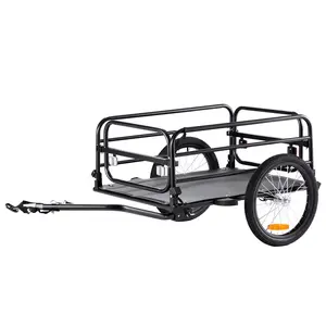 Bike Cargo Trailer - Heavy-Duty Bicycle Wagon Cart with 160 lbs Load Capacity, Foldable for Compact Storage & Quick Release, Universal Hitch, 16" Wheels & Safe Reflectors, Fits 22"-28" Bike Wheels