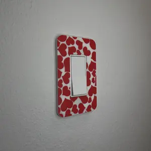 Heart switch plate - valentines switch plate cover - no screw toggle switch - rocker light switch - outlet cover - cute light switch cover