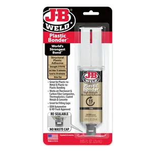 J-B Weld 50133 Plastic Bonder Structural Adhesive Syringe - Tan - 25 ml