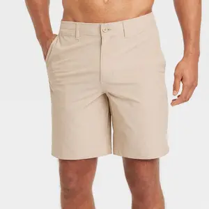 Men's 9" Hybrid Swim Shorts - Goodfellow & Co Almond 38: Water Repellent, UPF 50+, 4-Way Stretch