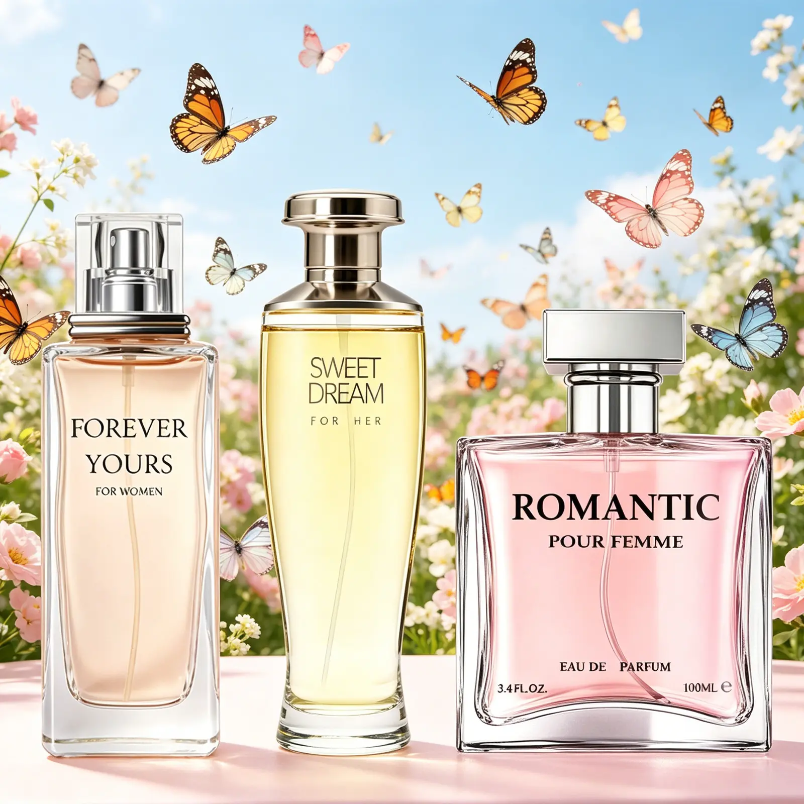 3 Pack Women's Perfume | 3 PACK Total：10.14 OZ / 300 ML | 100ML Each | Rose Chamomile Ginger + Peony Vanilla Jasmine + Quince Sorbet Lychee | Fresh & Spicy, Soft & Elegant, Tart & Fruity | Long-Lasting, Birthday Gift for Her