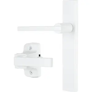 Wright Products Lever Latch Set with No Lock Out Feature, Durable Replacement Latch, Surface Mount Storm and Screen Door Handle for Metal and Wood Doors